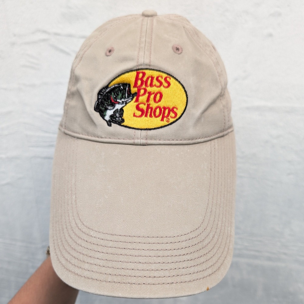 VTG Bass Pro Shops Hat Men's One Size Tan Fishing Outdoors Camping XPS Long Bill